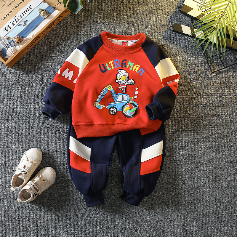 6100 Ultraman ropa traje de otoño para niños 2024 nueva ropa para niños primavera y otoño suéter para hombres guapo