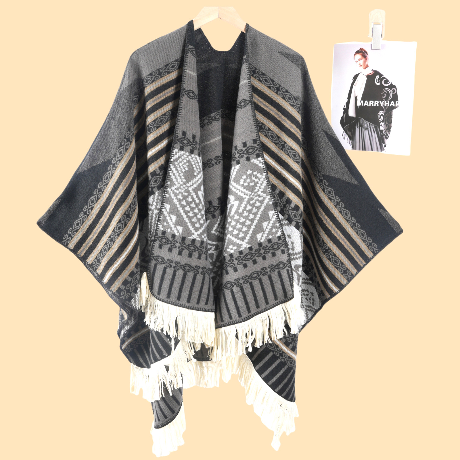 Damas retrógrado estilo nacional de lujo chal de viaje con una capa de capa de viaje del noroeste grande chal de horquilla nuevo