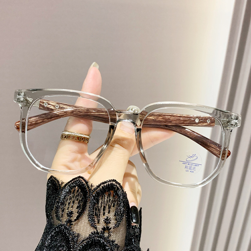 Gafas de lectura con protección contra la luz azul para mujer, elegantes gafas retro de montura grande, modernas gafas de lectura de alta definición con efecto madera para hombre.