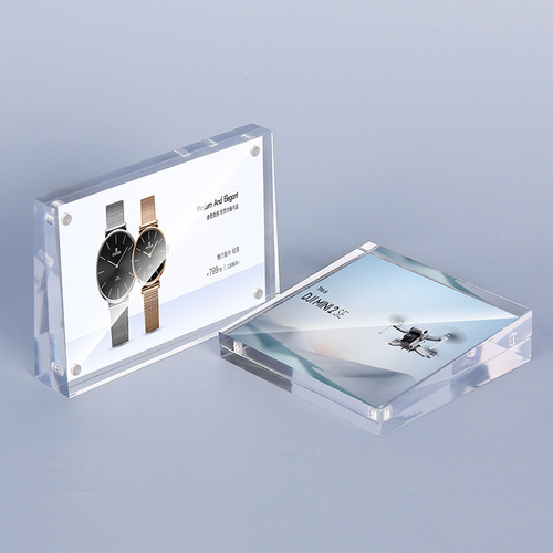 Acrylic transparent table card beveled table card price tag strong magnetic photo frame product advertising magnetic display card table card