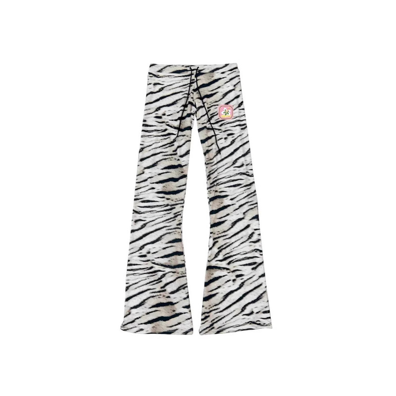 European and American Fashion Street Leopard Print Pants Sexy Slim Punk Rock Y2K Harajuku American Retro Aesthetic Print