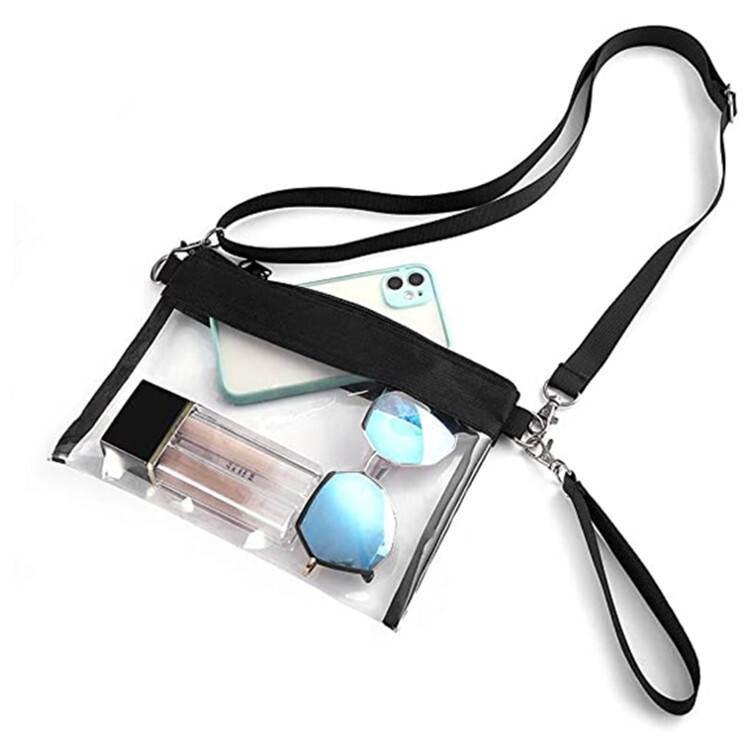 In-Stock Wholesale Amazon Transparent Pvc Single Shoulder Crossbody Bag for Phone, Keys, and Coins, Stadium Security Check-Free, Customizable