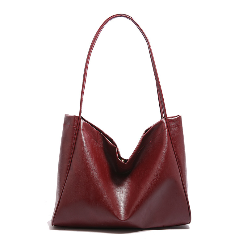 Bolso vintage americano 2024 nueva moda de gran capacidad simple bolso de color sólido bolso de alta calidad simple bolso axilar