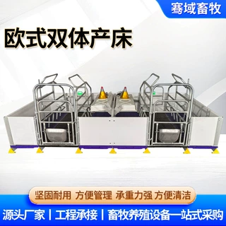 工厂现货欧式双体分娩产床加厚围栏猪场繁育设备母猪分娩保育床
