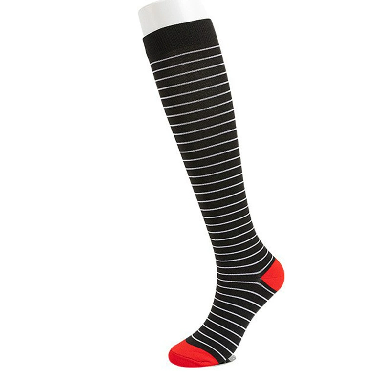 Compression Running Socks, Unisex Jacquard Knee-High Socks, Multiple Patterns, S/M & L/XL