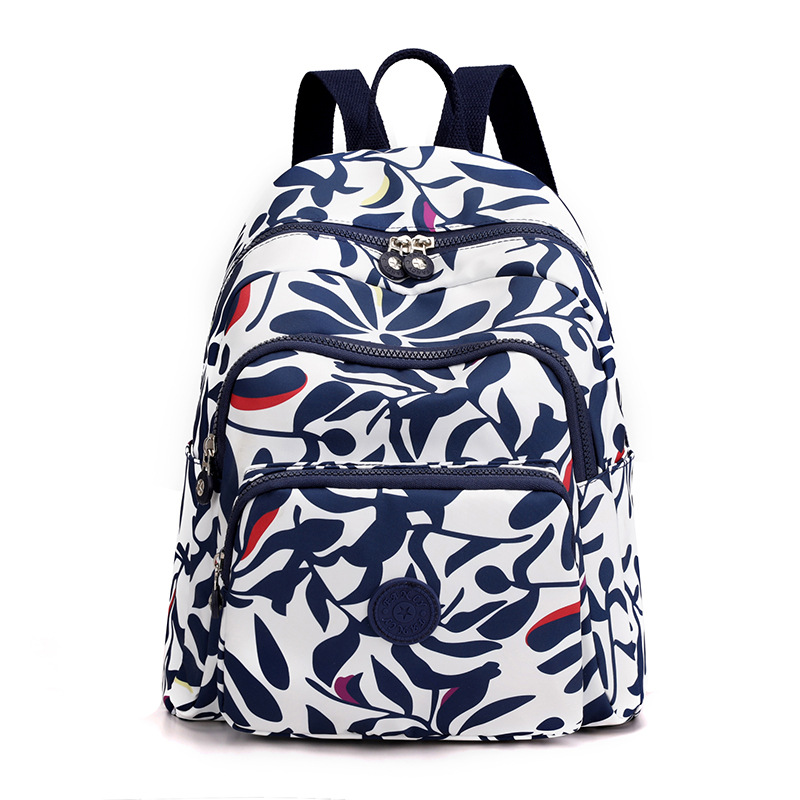 Bolsa de ocio para exteriores, gran capacidad, mochila de viaje versátil de nailon estampada para mujer, mochila de viaje moderna y sencilla