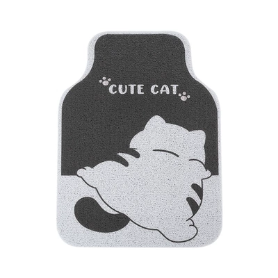 Cartoon car foot mat wall-mounted cat cute car foot mat wire ring wear-resistant stain-resistant easy-to-clean car floor mat (Universal Foot Pad) - front-row-of-wall-cat-foot-mat