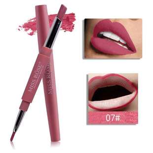 MISS ROSE Multifunctional Lipstick Pen Rotating Soft Fog Matte Outline Lips Two-in-One Lip Liner Lipstick