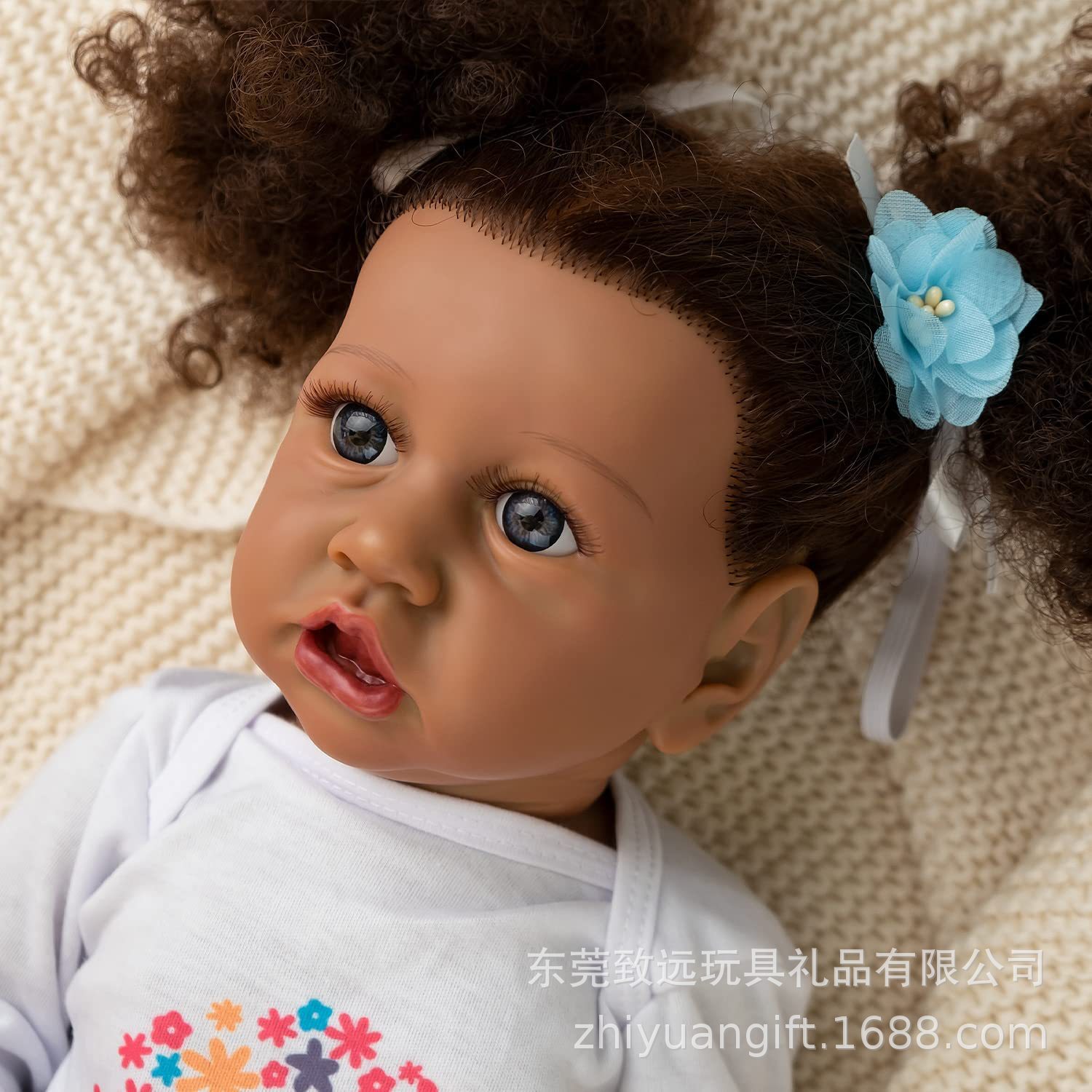 22 pulgadas africano renacido bebé muñeca negro piel saskia suave vinilo muñeca transfronteriza suministro juguete