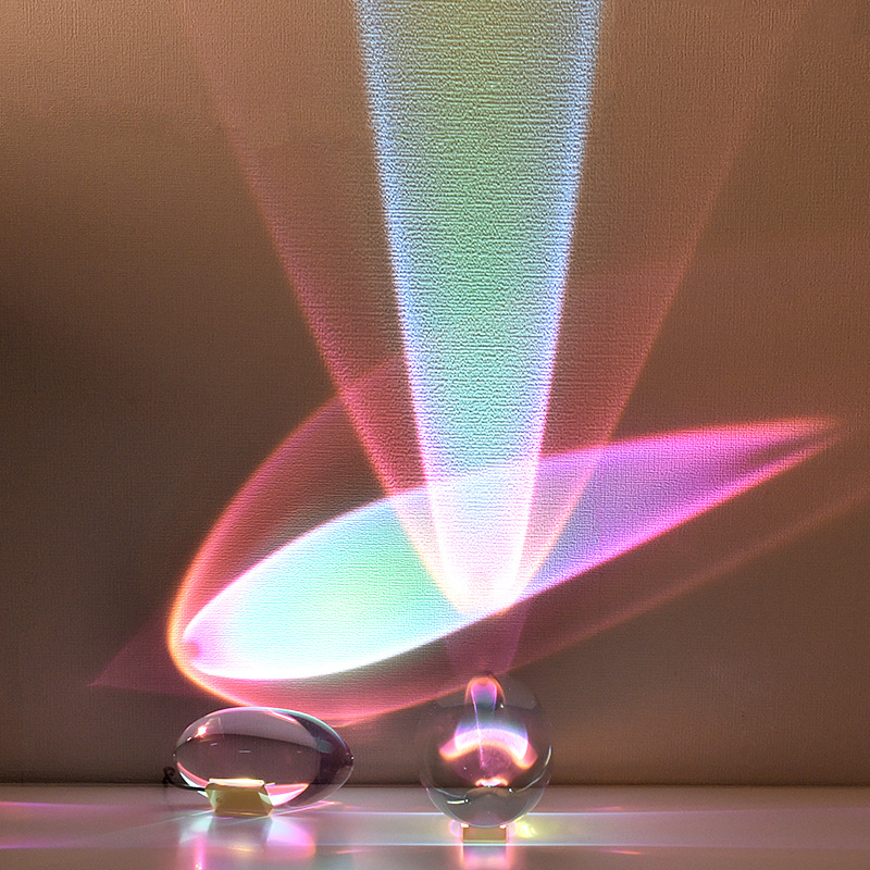 Angel's Eye Crystal Table Lamp Advanced Sense Bedroom Bedside Lamp Nightlight Creative Internet Red Rainbow Projection Lamp Atmosphere