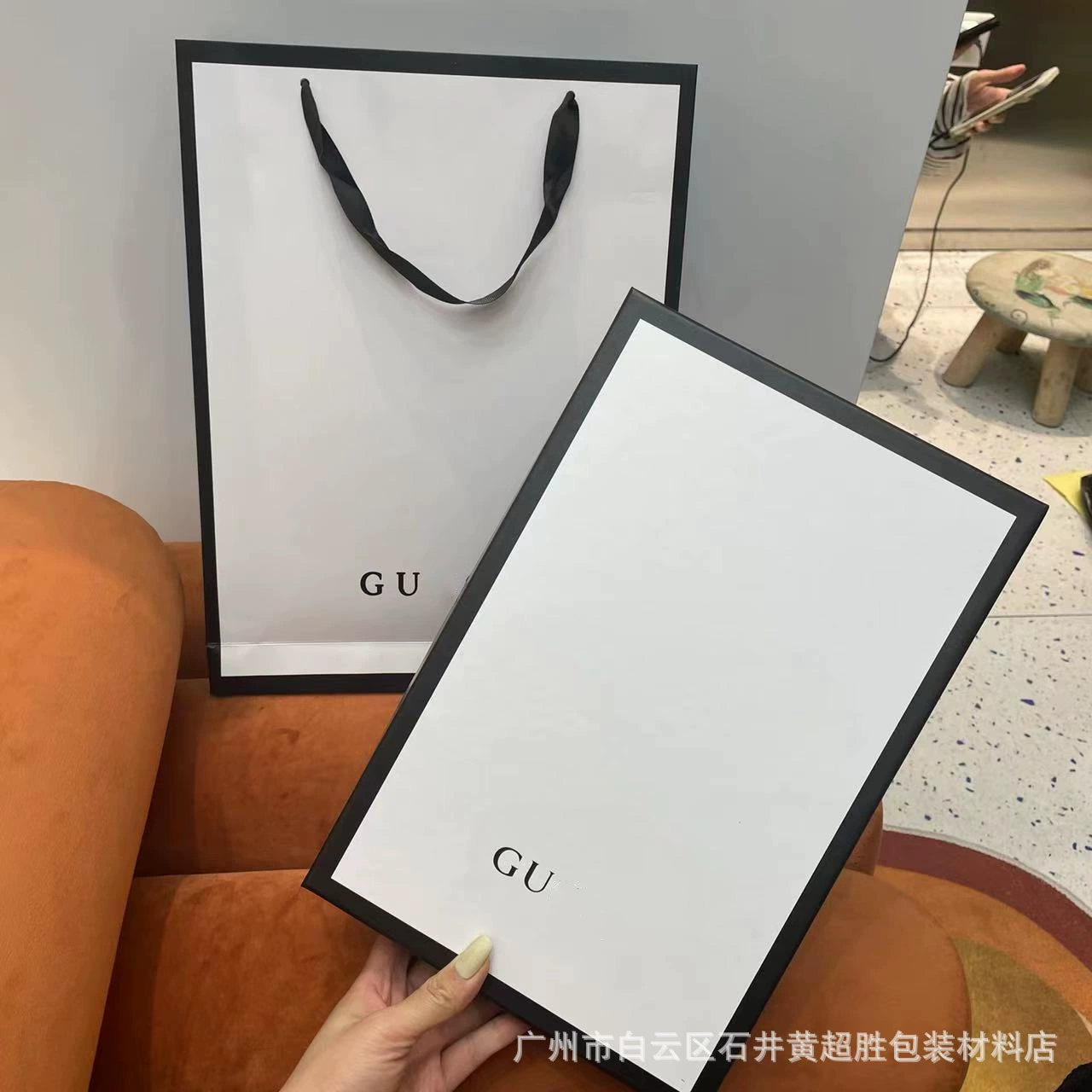 Европейские и американские известные бренды Gucci, черно-белый зеленый шарф, коробка для одежды, подарочная сумка, шляпа, магнитная складная коробка, готовая к продаже