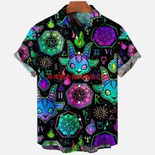 2022 Devil Horror 3d Print Hawaiian Shirt Men Clothes Loose