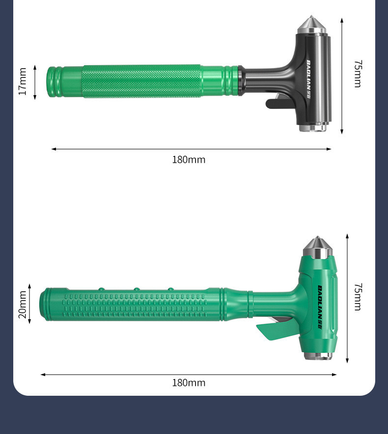 Car Safety Hammer, Multi-Functional Escape Hammer for Vehicles, Car Window Glass Breaker, Car-Mounted Self-Defense Hammer, One-Second Window-Breaking Tool