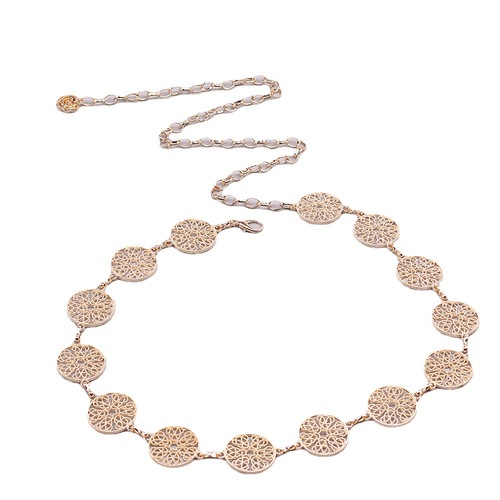 Cross-border metal waist chain chain hollow circle decorative waist chain dress belt women's European and American fashion accessories