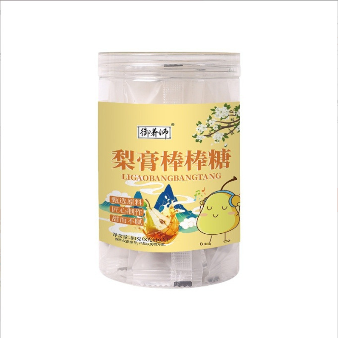 Pear Paste Lollipops 80g Bottle 10 Sticks Pear Flavor Candy No Artificial Colors specifications