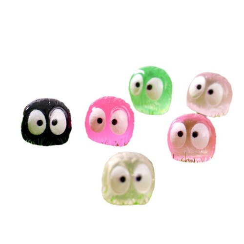 Cross-border cute night light owl moss micro landscape succulent mini ornament miniature cartoon small black crystal ball accessories