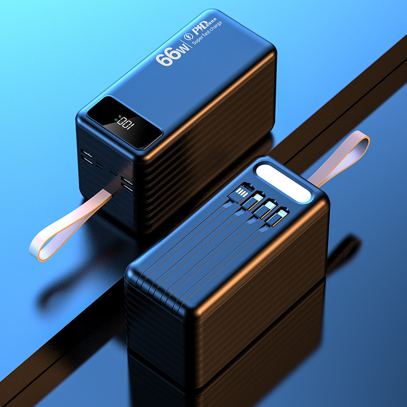 100000mAh PD20W 双方向急速充電屋外キャンプランプパワーバンク超大容量内蔵ケーブルモバイル電源|undefined