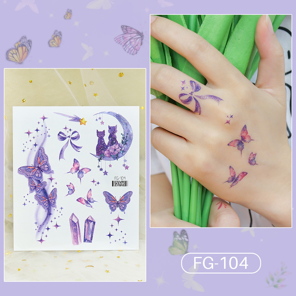 Tatuajes Temporales con Purpurina de Papel de Transferencia de Agua para Cuerpo image 30