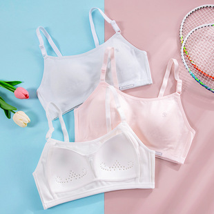 Anfeiya comfortable soft developmental girl vest anti-exposure junior high school student bra skin-friendly wireless bra
