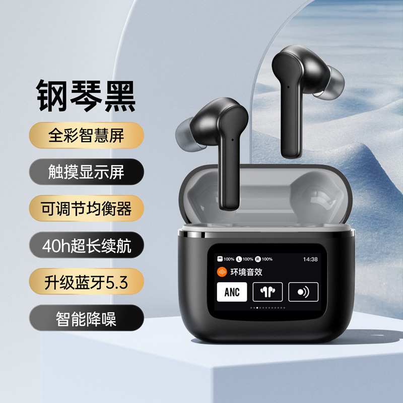 Auriculares Bluetooth inalámbricos transfronterizos A9RRO, pantalla táctil, reducción de ruido, modelo privado, duración de batería ultralarga, auriculares con pantalla táctil