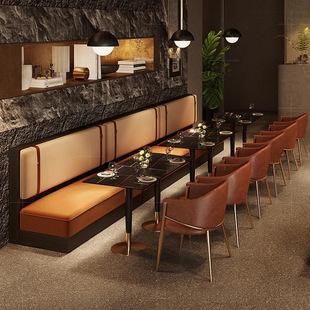 Italian Light Luxury Dining Chair Sales Department Soft Bag Booth Reception Negotiation Armchair Hotel Chair Coffee Chair Restaurant Table and Chairs
