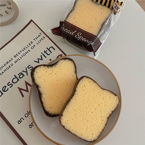 ins Japanese cute toast bread dish towel sponge rag cleaning sponge scouring pad kitchen rag