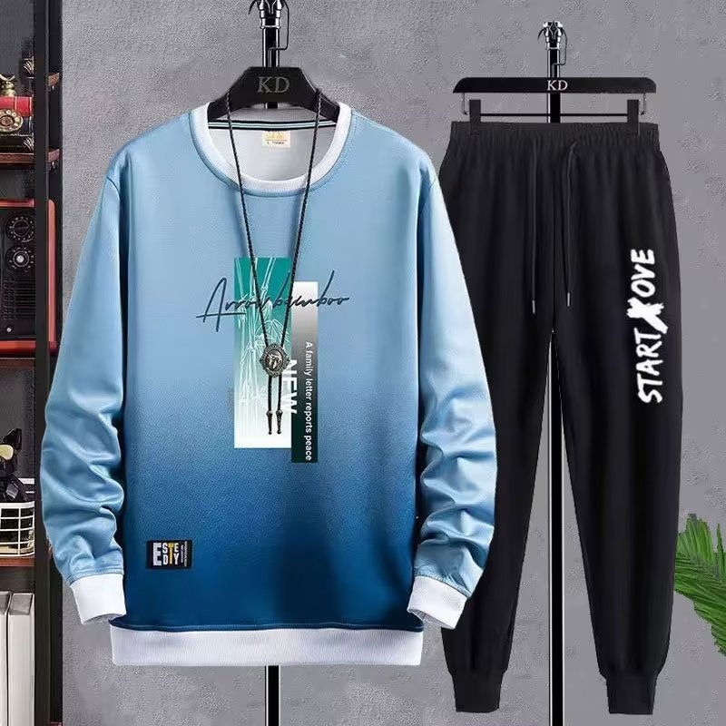 Suéter de los hombres 2022 otoño nuevo estilo coreano cuello redondo impreso moda tendencia comercio exterior en stock moda al por mayor guapo top