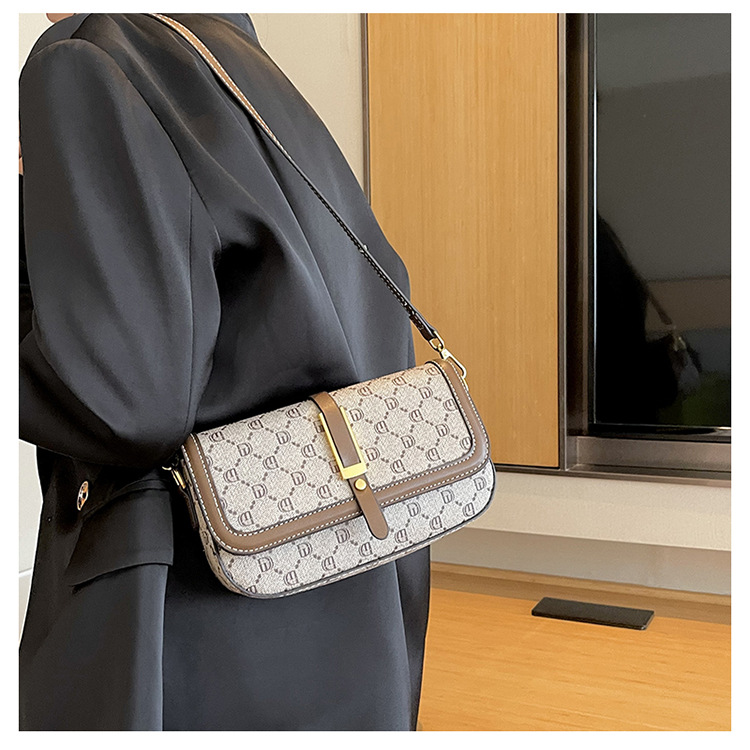 High-End-Damentasche, trendige Damentasche, modische kleine Tasche, Retro-Druck-Handtasche, Umhängetasche, leichte Luxus-Umhängetasche_voghion.com