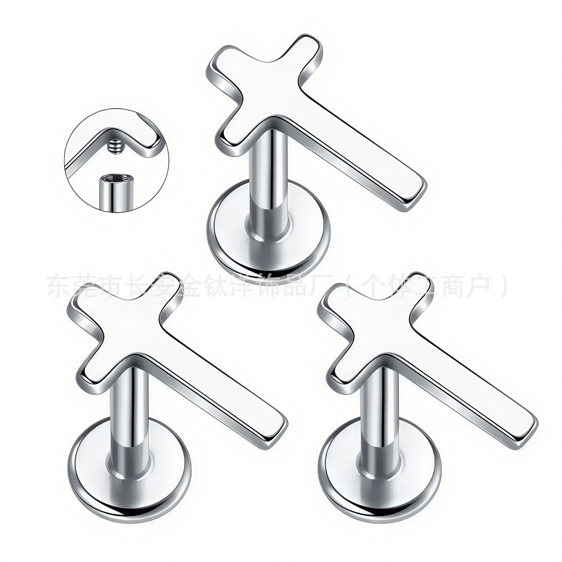 Labret piercing jewelry detail image