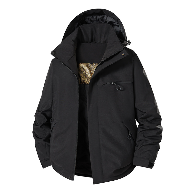 Men's Fleece-Lined Thickened Graphene Cotton Jacket, Women's Windproof and Waterproof Coat, Autumn and Winter Cold-Proof Clothing