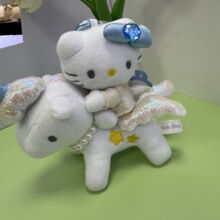 日本代购挂件独角兽kitty梦幻哈喽猫毛绒公仔书包钥匙扣包包挂饰