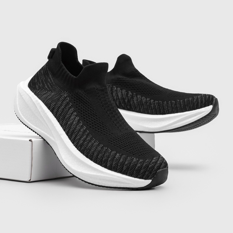 Tenis de Malla de Punto para Hombre de EVA Transpirables y Sin Cordones para Uso Casual