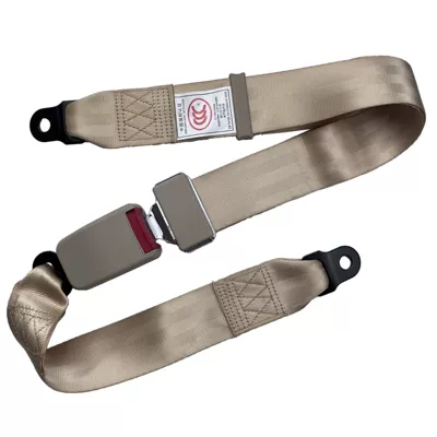 Two-point safety belt for car, Car seat belt - beige-side-insert-14m