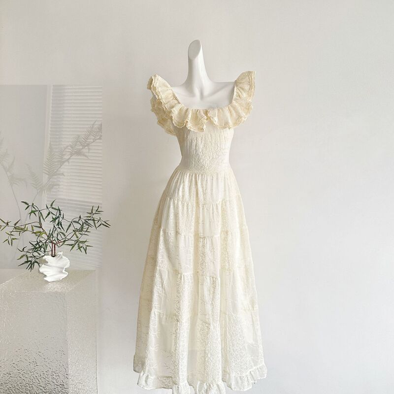 "Xinxing" Sweet Peach Santorini Heavy-Duty Extra Large Skirt Hem Strap Waist-Cinching Dress Women's Vacation Dress "Xinxing" Sweet Peach Santorini Heavy-Duty Extra Large Skirt Hem Strap Waist-Cinching Dress Women's Vacation Dress