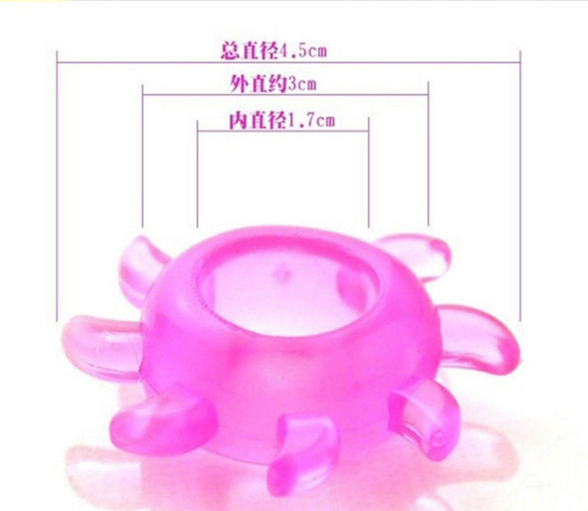 Colorful Silicone Locking Ring with Spikes, Manual Adult Toy — detail image 7