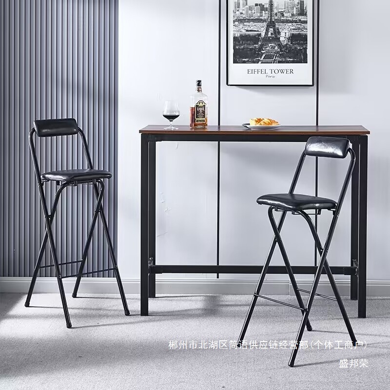 Fábrica directa portátil silla de bar plegable silla de recepción taburete alto puente silla de pesca silla de comedor de respaldo casual bar image 2