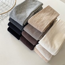 春秋冬不加绒棉细条纹打底裤袜女日系烟灰色保暖显瘦奶白色连裤袜