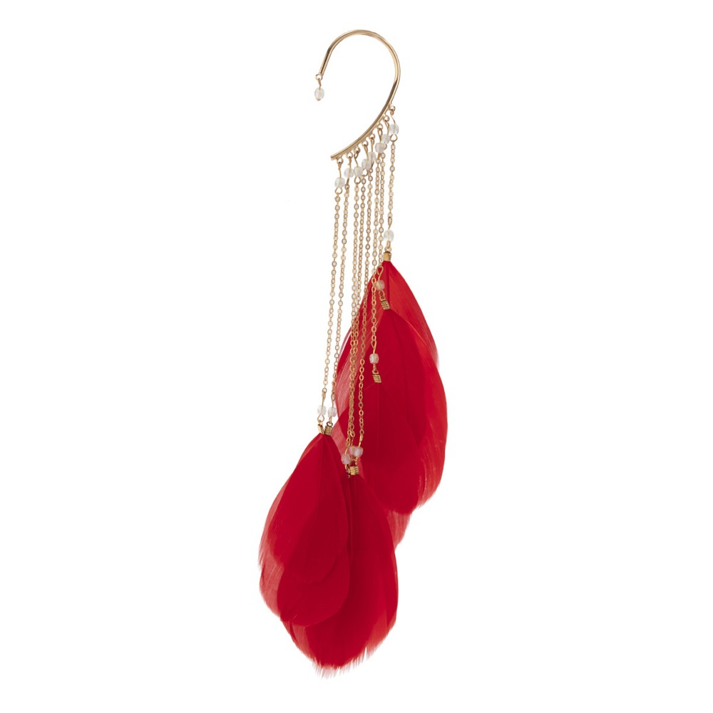 Bohemian Long Feather Tassel Earrings For Women Exaggerated Style_voghion.com