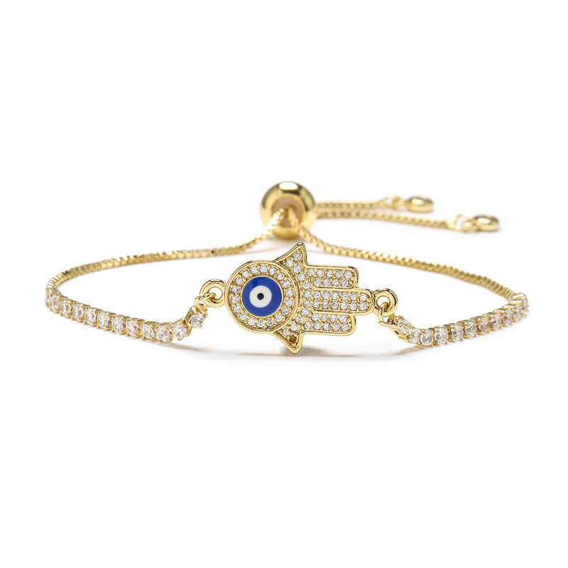 Fashion Palm Copper Bracelets Plating Rhinestones Copper Bracelets