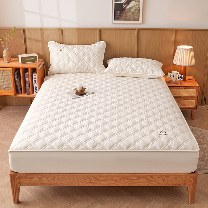 Colcha de cama acolchada de algodón Clase A Colcha de cama de una pieza Cubierta de cama todo incluido Colchón Simmons de algodón de otoño e invierno Cubierta protectora a prueba de polvo