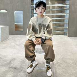 儿童休闲运动套装男童春秋季中大童帅气时髦洋气百搭宽松卫衣卫裤