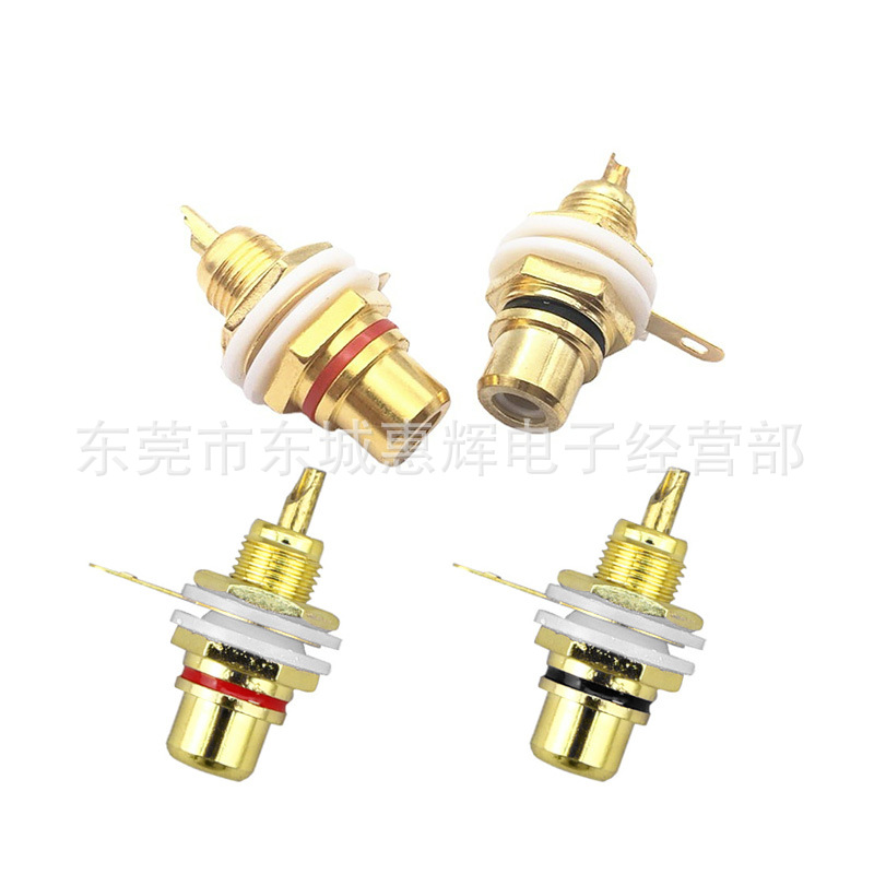 Pure copper gold -plated signal socket AV mother audio connecting pillar Lotus socket RCA amplifier audio socket 8.3 5