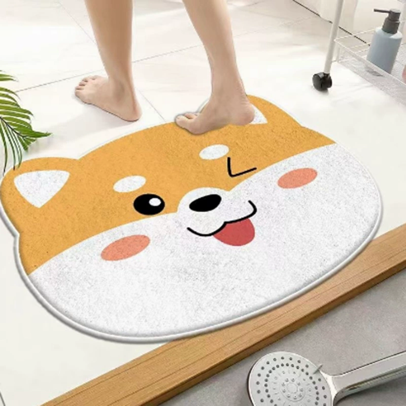 Мультяшная Bath Mat, 3D Face Blush Crystal Velvet, впитывающая влагу, разные размеры