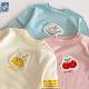 Girls Western Style Base Shirt 2025 New Spring 0-5 Years Old Korean Baby Sticker Cartoon T-Shirt Children's Spring Fashion