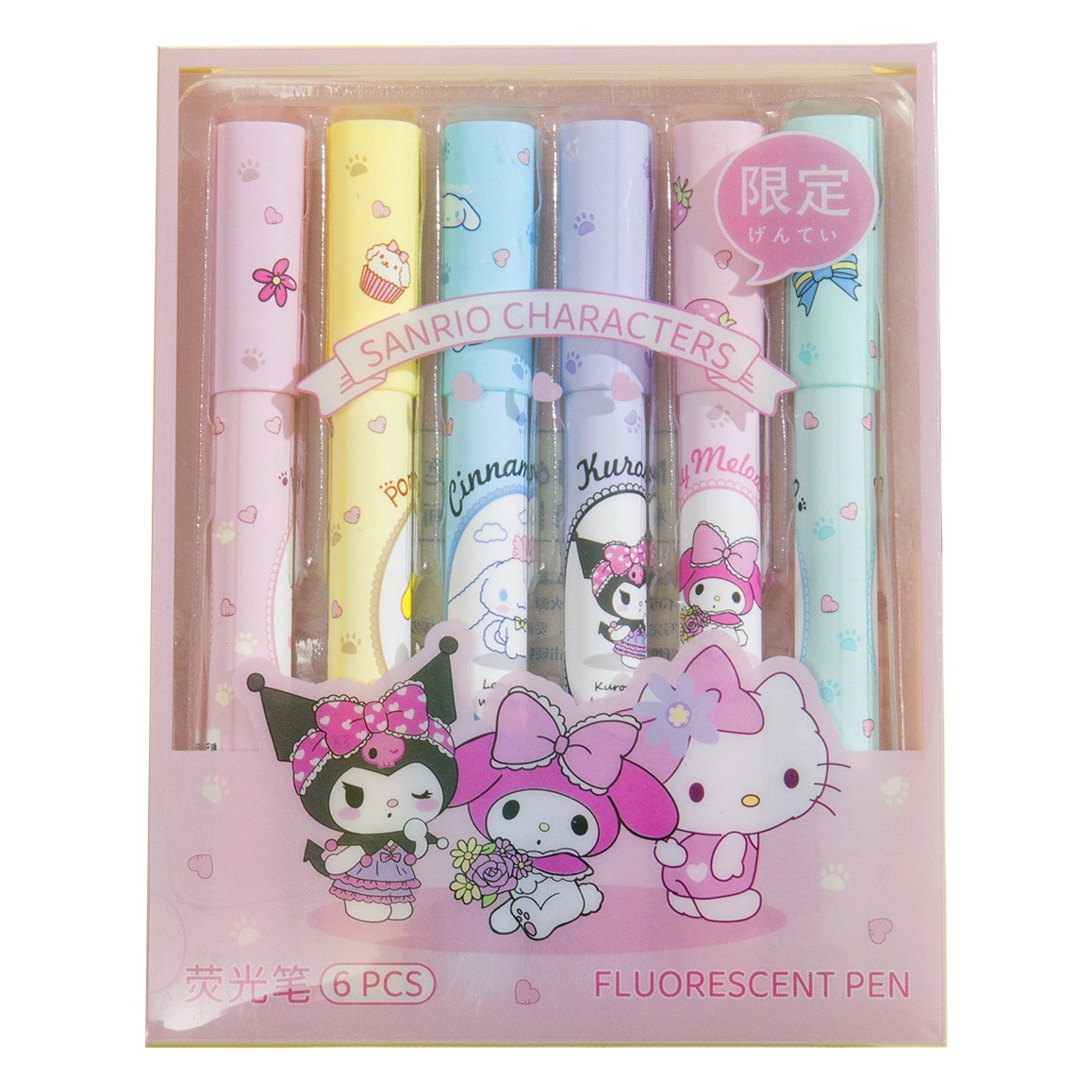 Nuevo Sanrio resaltar pluma de dibujos animados lindo color diario pluma estudiante clave marca ojo protección serie marcador pluma