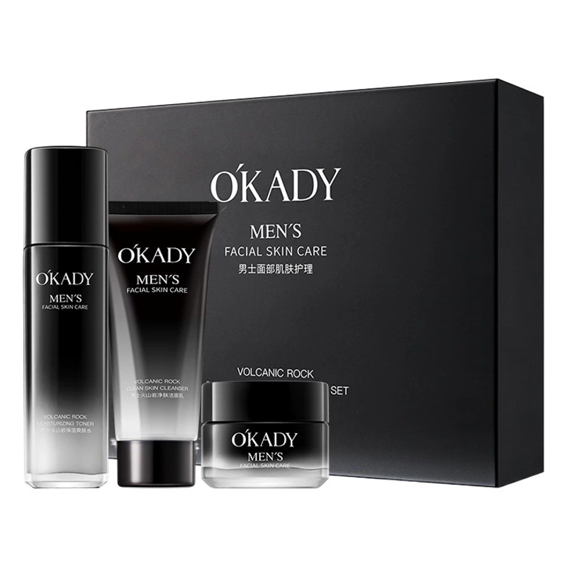 Oupei мужской очищающий от вулканических пород увлажняющий бокс теплая очистка увлажняющий контроль жирности увлажняющий мужской набор из трех предметов для генерации волос