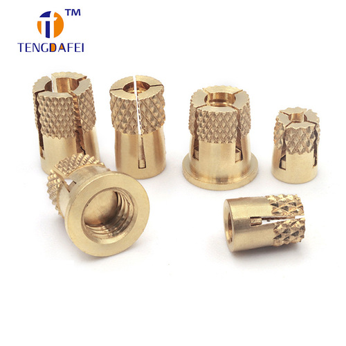 Brass knurled cold-pressed nuts Stainless steel hexagonal nuts Quick-embedded inserts cold-pressed nuts in multiple specifications