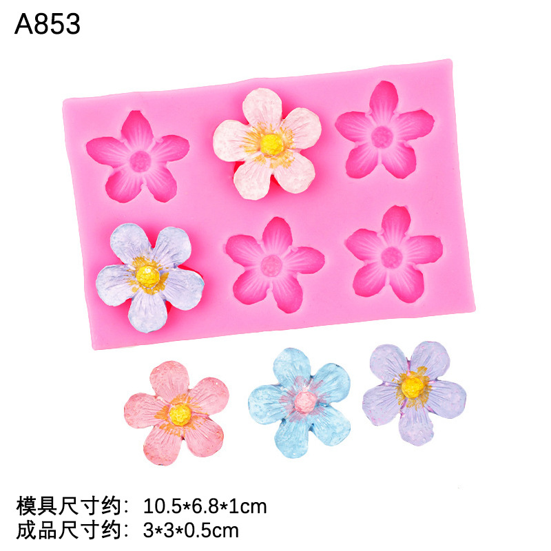 DIY tridimensional pequeña flor silicona fondant molde de yeso aromaterapia jabón hecho a mano conjunto decorativo epoxi molde