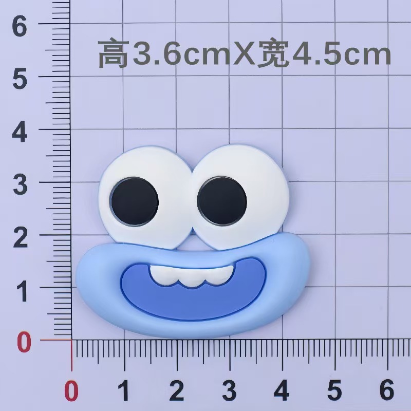 Blue teeth-exposed mouth