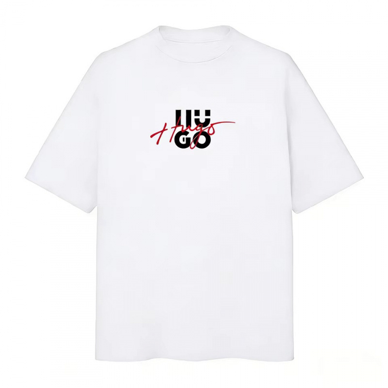 Cross-Border European Size Men'S/Women's Hugo Graphic T-Shirt with Handwritten Logo Print Casual Crew Neck Streetwear Cross-Border European Size Men'S/Women's Hugo Graphic T-Shirt with Handwritten Logo Print Casual Crew Neck Streetwear
